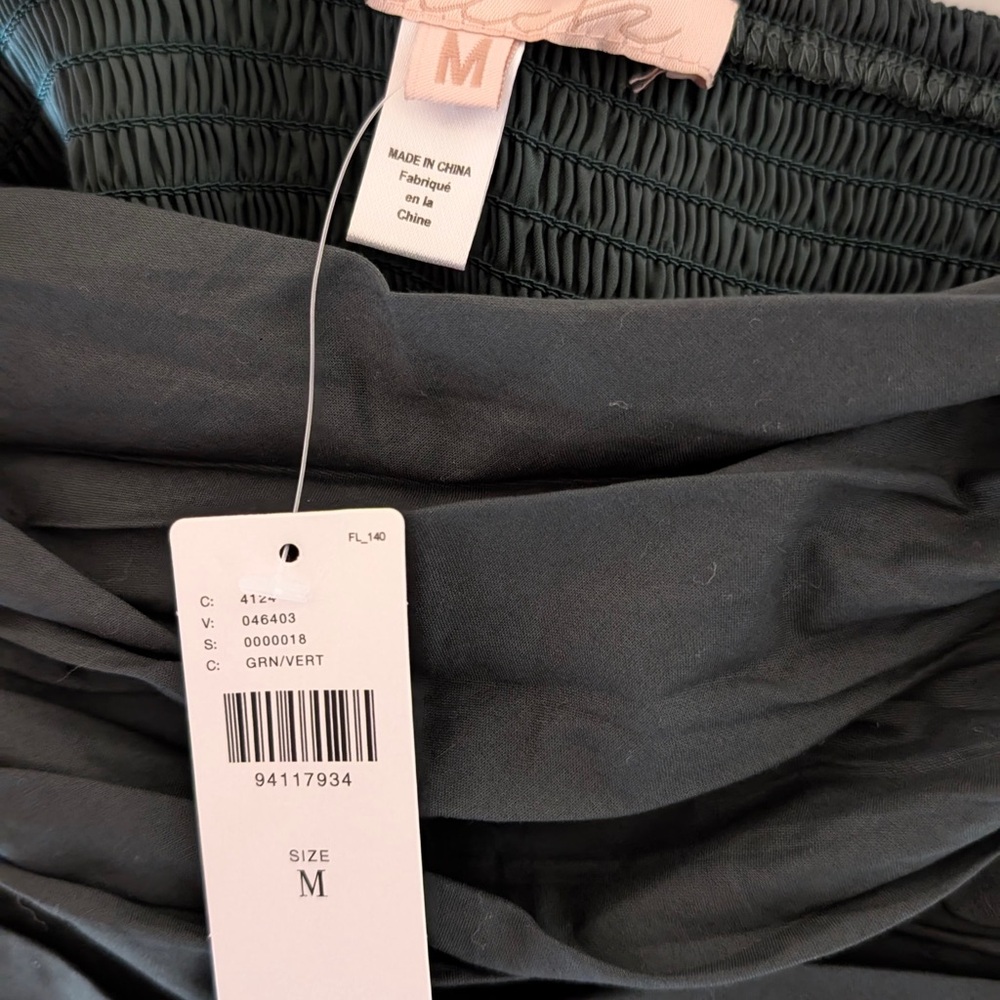 NWT Anthropologie Hutch- Forest Green Spaghetti Strap Wide-Leg Jumpsuit - Picture 5 of 5